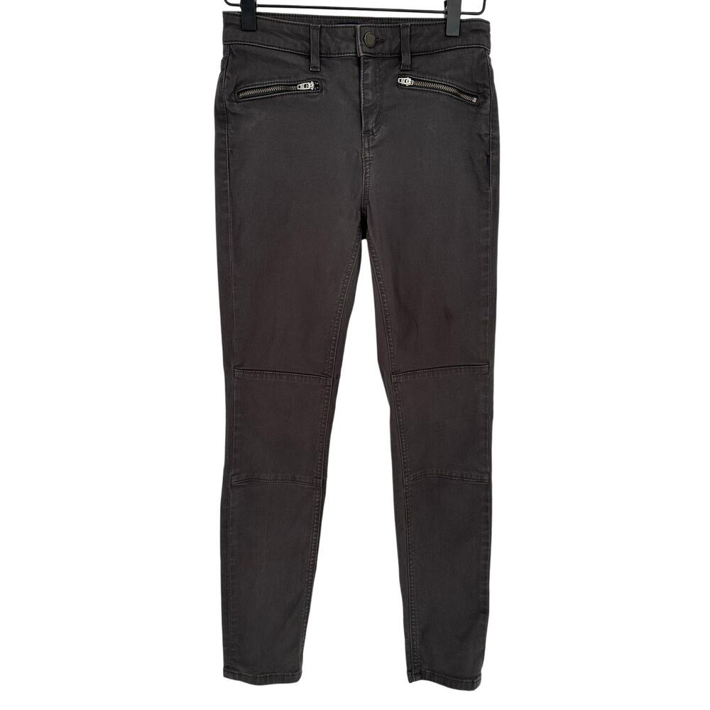Boden The Brighton Brighton Biker Moto Skinny Pants Gray Zip Ankle Womens 2P